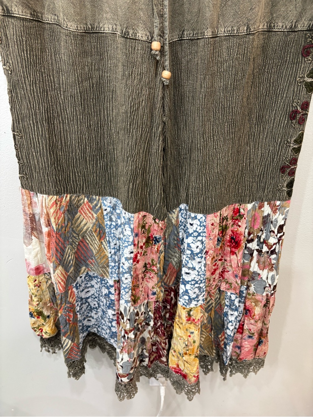 Young Threads Bohemian Bell Bottoms Wide Leg Patchwork Pants Women’s XL NEW - Picture 5 of 16